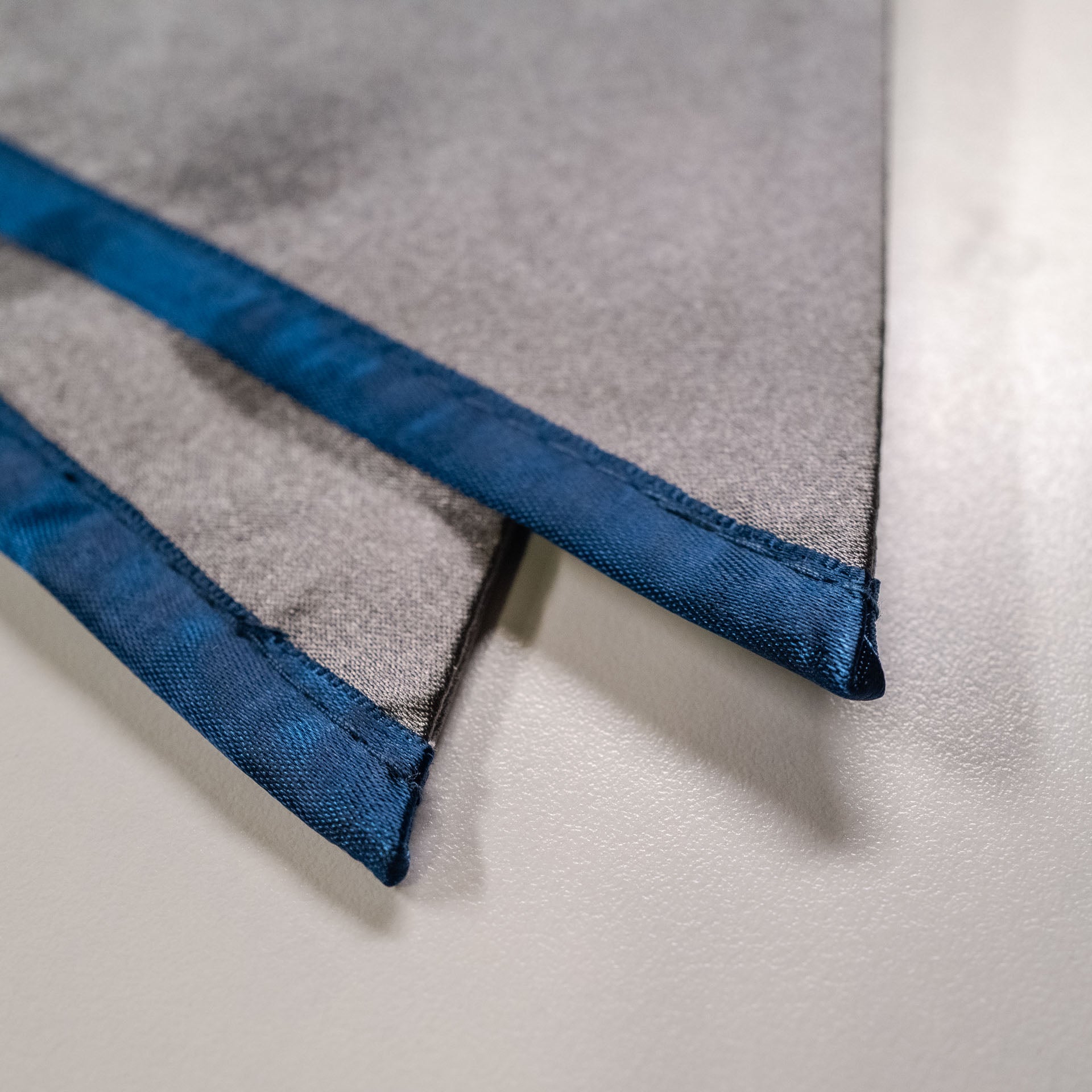 Our custom graduation stole corner with thick satin and clean stitching